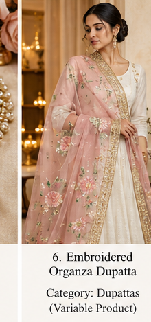 Embroidered Silk Dupatta