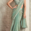 Fancy Blue saree Satin silk saree