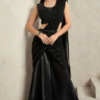 Fancy black saree Satin silk saree