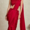 Fancy red saree Satin silk saree
