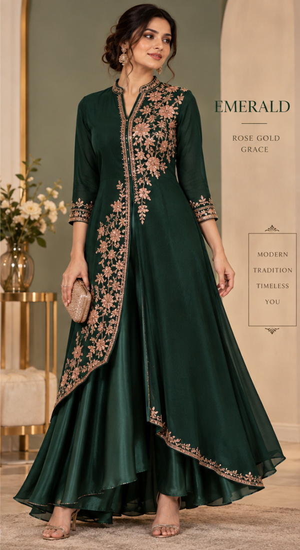 Rose Gold Indo Western Dress