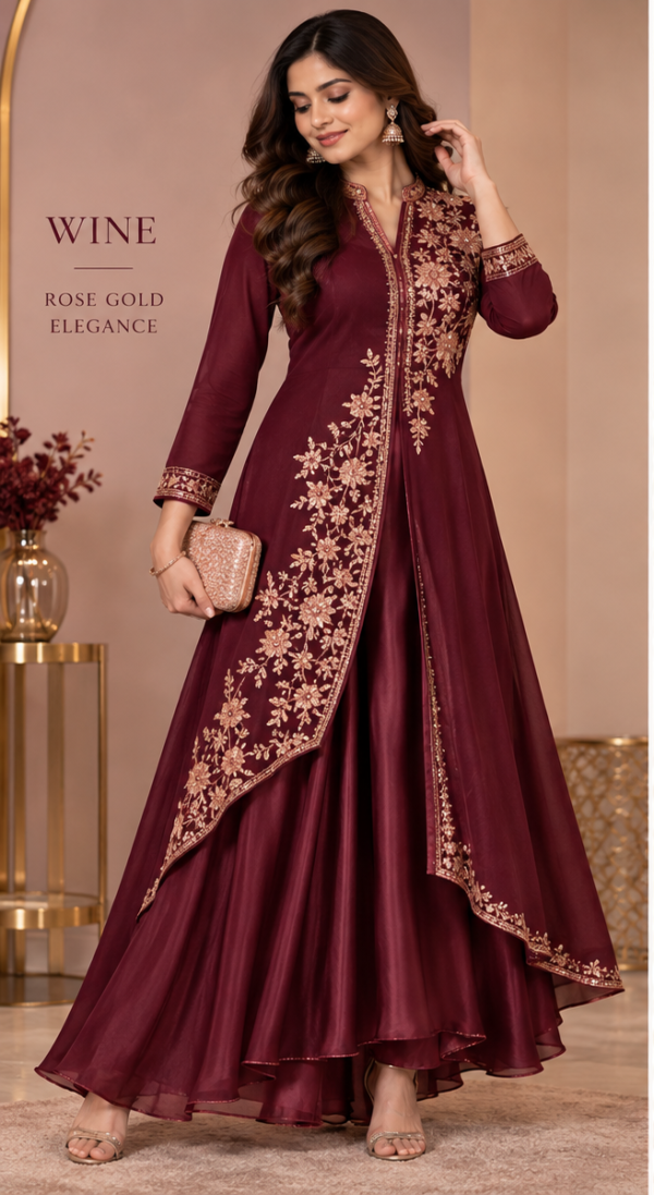 Rose Gold Indo Western Dress