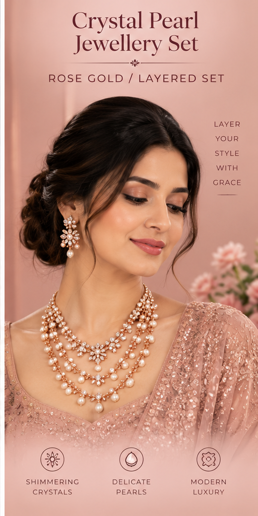 Crystal Pearl Jewellery Set