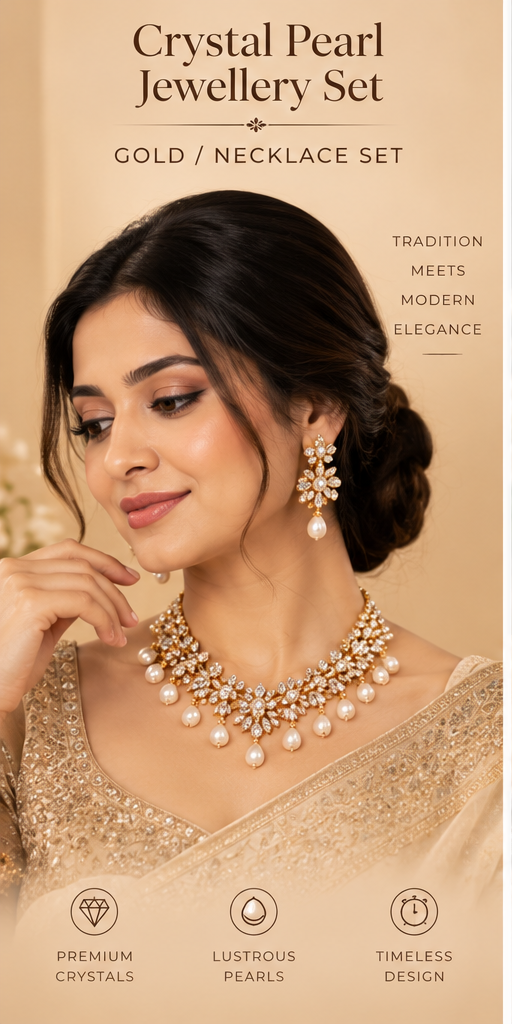Crystal Pearl Jewellery Set
