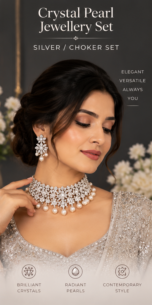 Crystal Pearl Jewellery Set